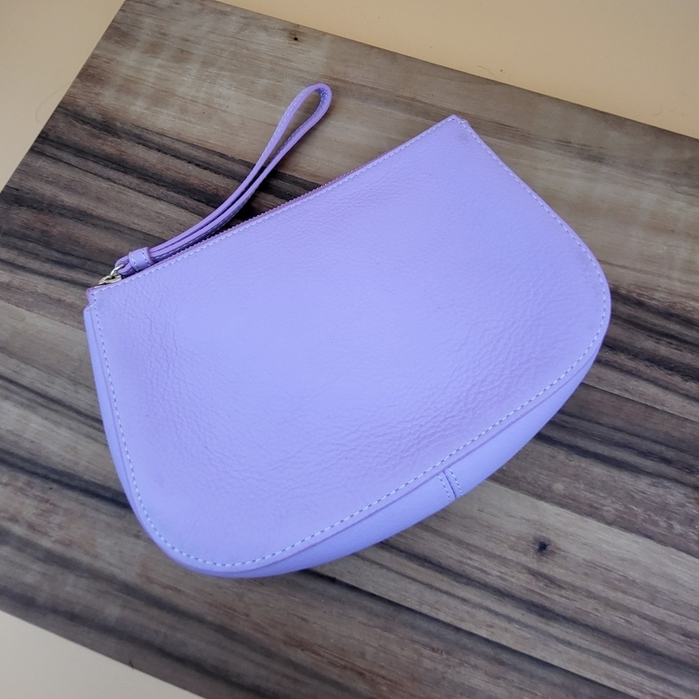 Talbot's Lavender Leather Wristlet Clutch, 9×6×1.5, Like New